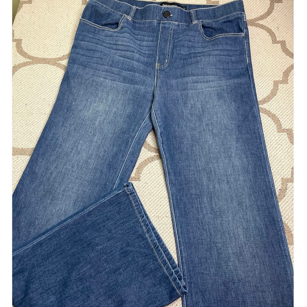 Betabrand 4-Pocket Bootcut Yoga Denim Jeans Pull-On Stretch Blue, Size Large - Picture 2 of 13